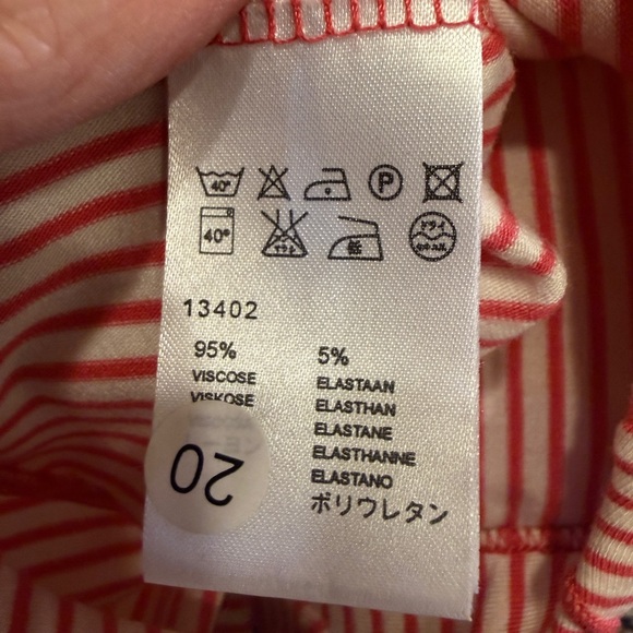 Oilily Red and White Striped Flowy Skirt with Large Rosette Sz M - Picture 8 of 11